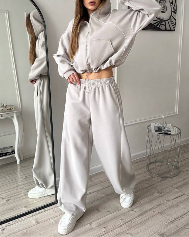 Women's 2 Piece Zip Hoodie Joggers Lounge Set