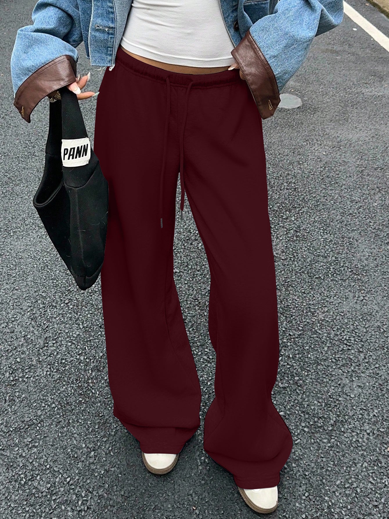 Women Y2K Low Rise Baggy Wide Leg Sweatpants