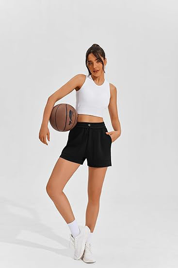 Women's High-Waisted Drawstring Jogger Shorts – Casual Sports Shorts