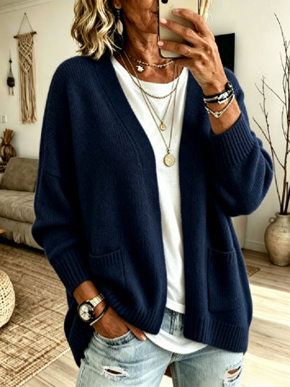 Women's Cozy Oversized Cardigan Open Front with Pockets