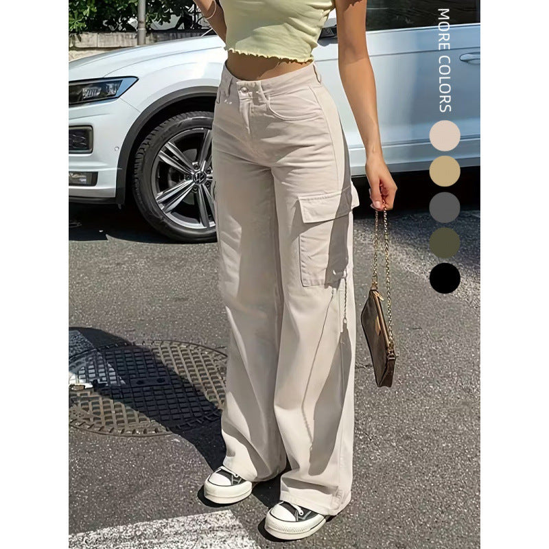 Women's High Waist Wide Leg Cargo Pants