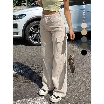 Women's High Waist Wide Leg Cargo Pants