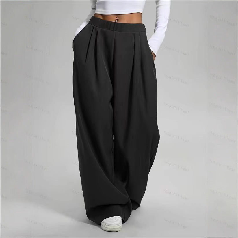 Women's Pleated Wide Leg Pants High Waisted Flowy Trousers