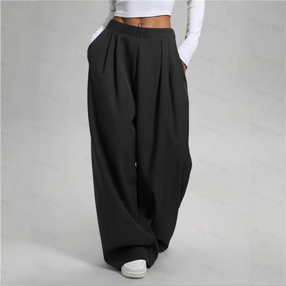 Women's Pleated Wide Leg Pants High Waisted Flowy Trousers