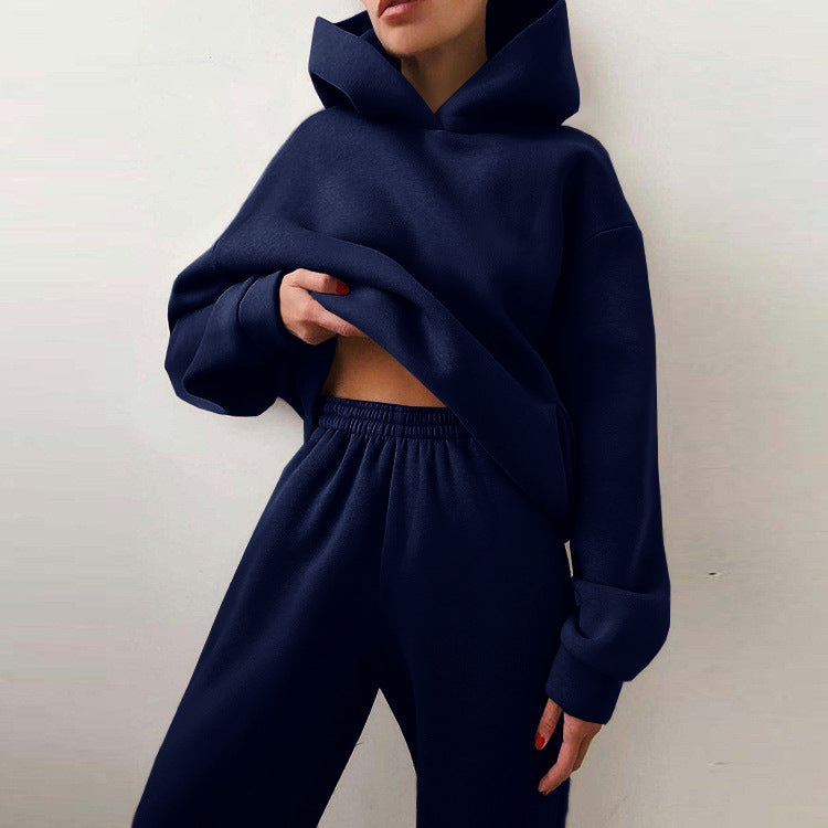 Women's Fleece Hoodie Sweatpants Set Casual 2 Piece