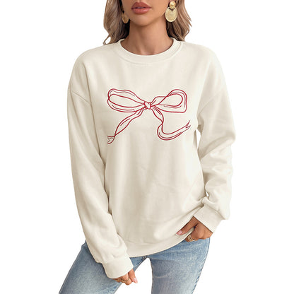 Women's Coquette Bow Sweatshirt Oversized Crewneck Pullover