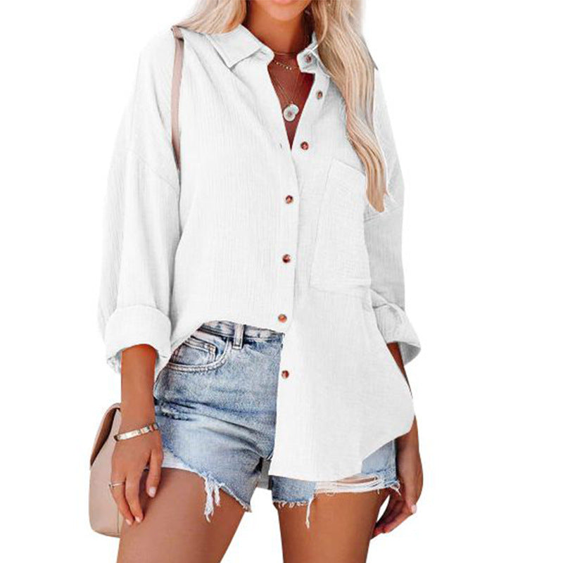Women's Oversized Batwing Sleeve Button Down Shirt
