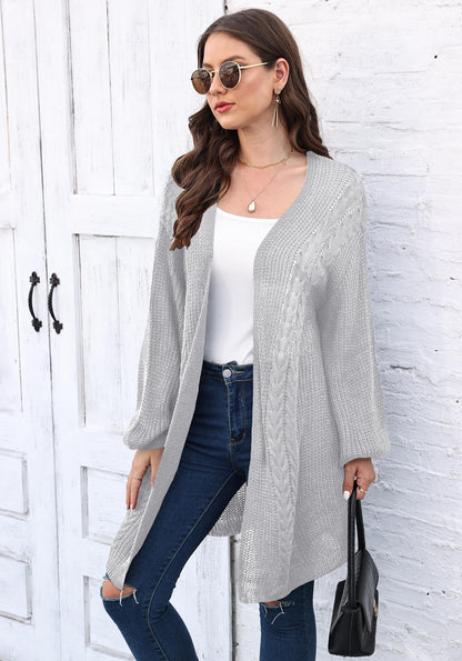 Women's Solid Color Long-sleeved Air-conditioned Shirt Wide Cardigan Jacket