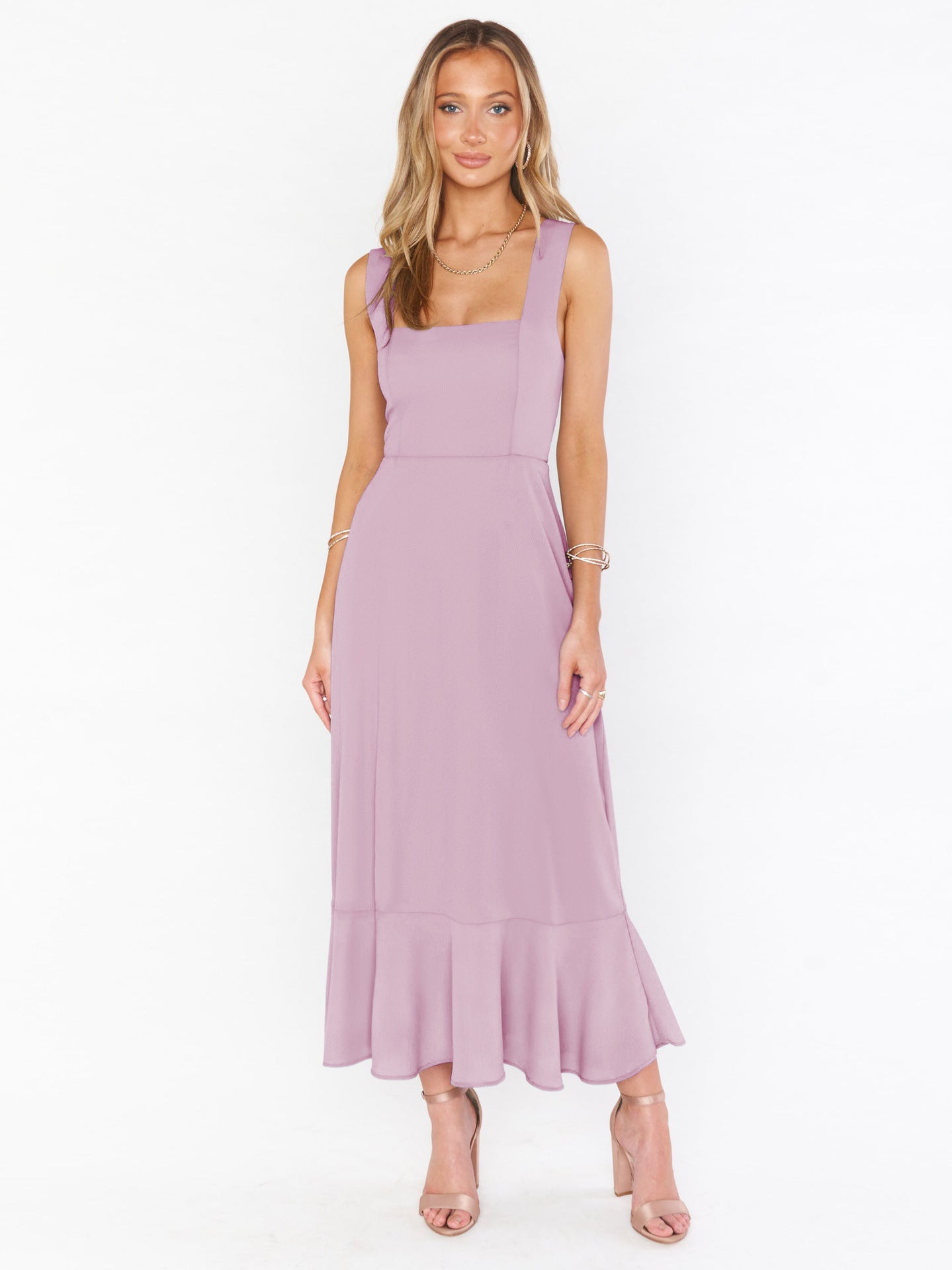 Elegant Women's Commuter Split Dress French High-End Skirt
