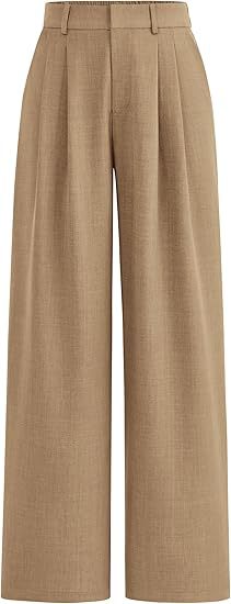 High Waist Wide Leg Trousers with Pockets