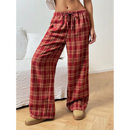 Leopard Print Wide Leg Pants High Waist Pocket Casual