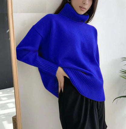 Women's Chunky Turtleneck Sweater Cozy Knit Pullover