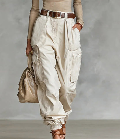 Women's Baggy Cargo Pants High Waisted Wide Leg Pockets