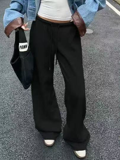 Women Y2K Low Rise Baggy Wide Leg Sweatpants