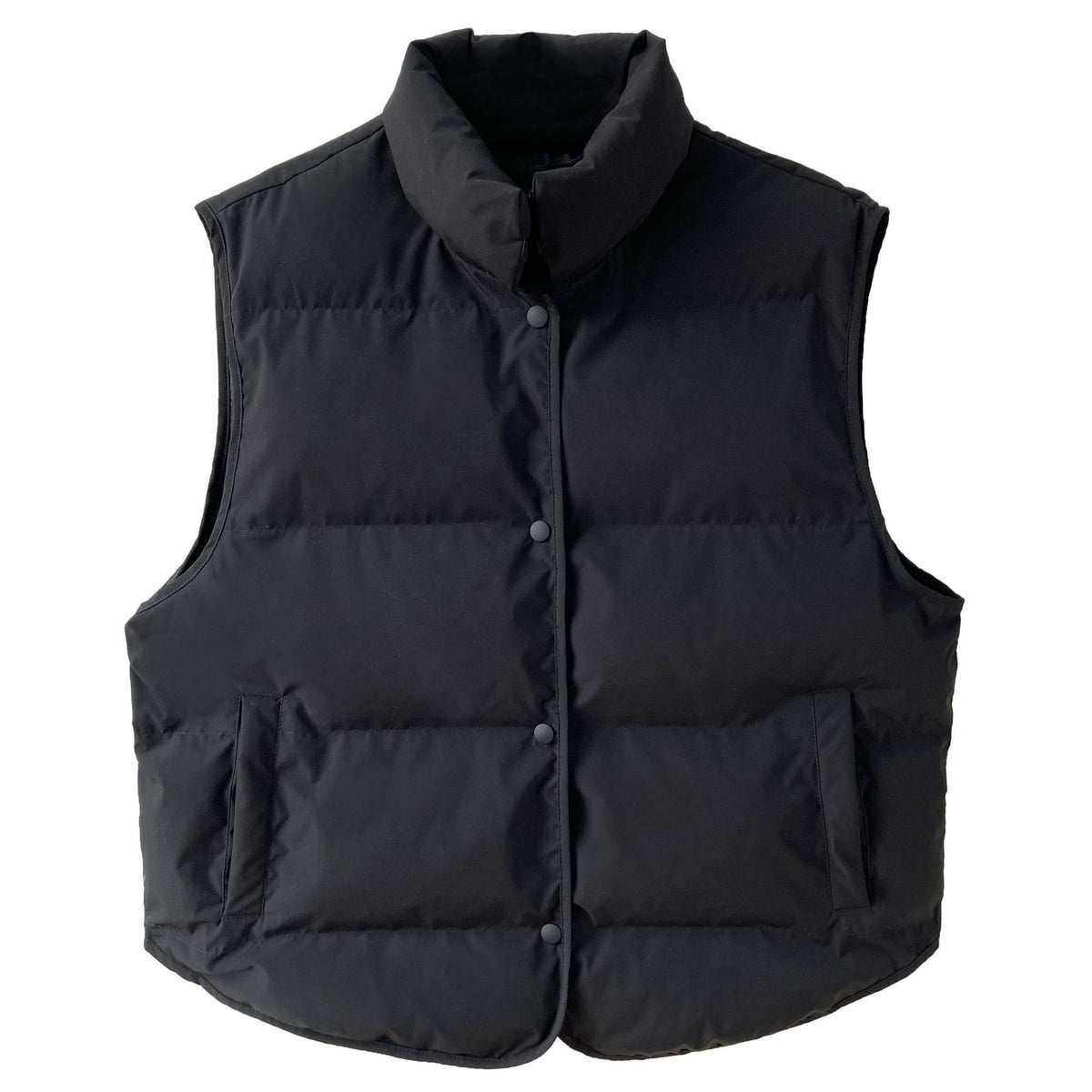 Women's Oversized Cropped Puffer Vest Stand Collar