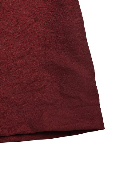 Burgundy Open Back Tie Wide Leg Jumpsuit