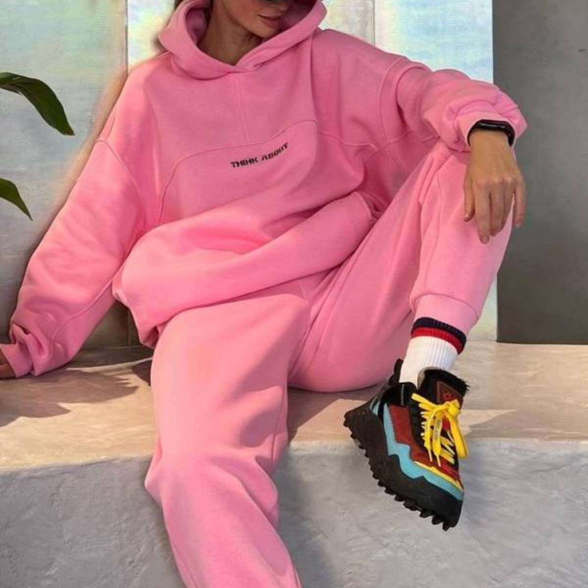 Women Graphic Hoodie Joggers Set Streetwear Lounge