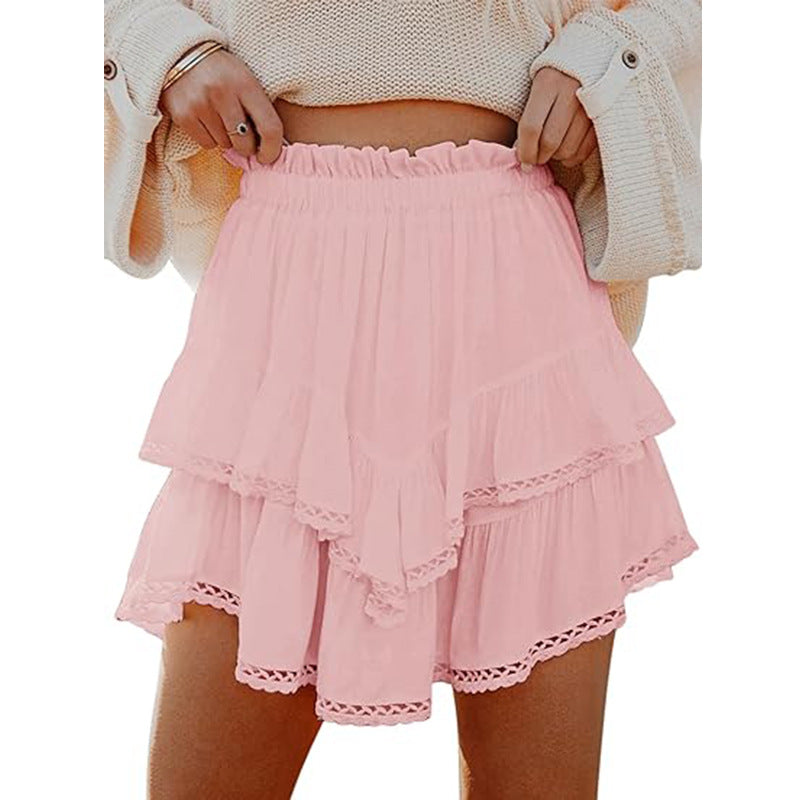 Women's High-Waist Layered Cake Skirt – Summer Casual Mini Skirt