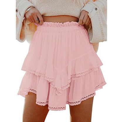 Women's High-Waist Layered Cake Skirt – Summer Casual Mini Skirt