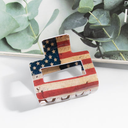 4th of July American Flag Hair Claw Clip USA Style