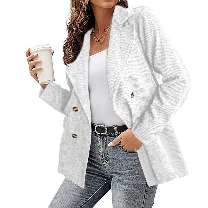 Women's Corduroy Blazer Oversized Casual Jacket