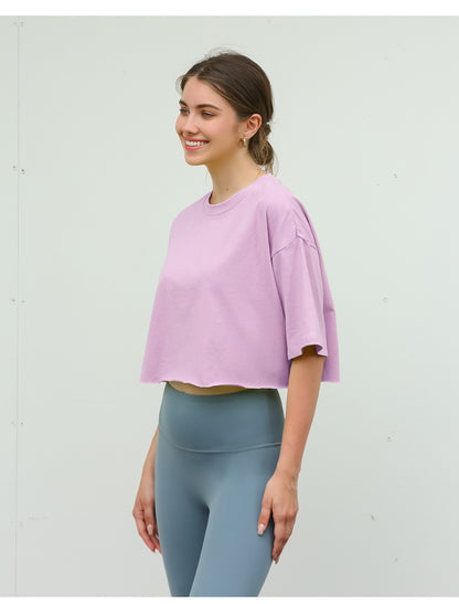 Summer Crop Cotton Tee Women’s Short Sleeve Street Style