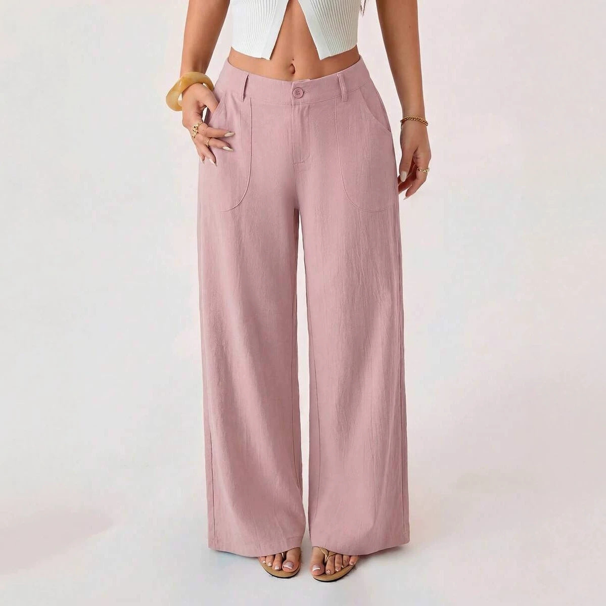 Women's Wide Leg Pants Casual Loose Fit with Pockets