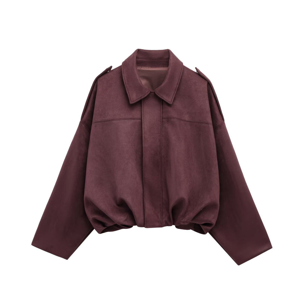 Women's Faux Suede Zip-Up Shirt Jacket