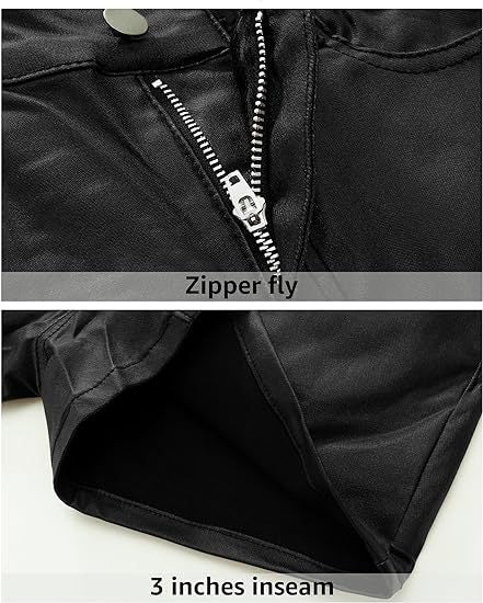High-Waisted Faux Leather Pocket Shorts for Women - Stylish & Slim Fit