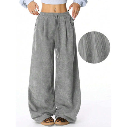 Women's High Waist Wide Leg Drawstring Casual Lounge Pants