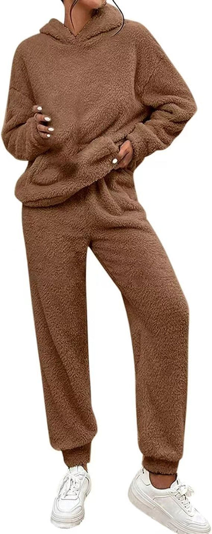 Women's Cozy Sherpa Hoodie and Pants Lounge Set
