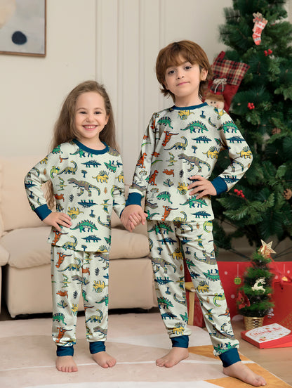 Animal Dinosaur Parent-Child Printed Christmas Pajama Set