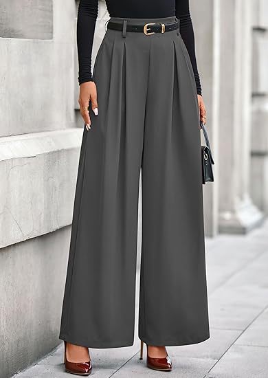 High Waist Wide Leg Dress Pants Business Casual Trousers