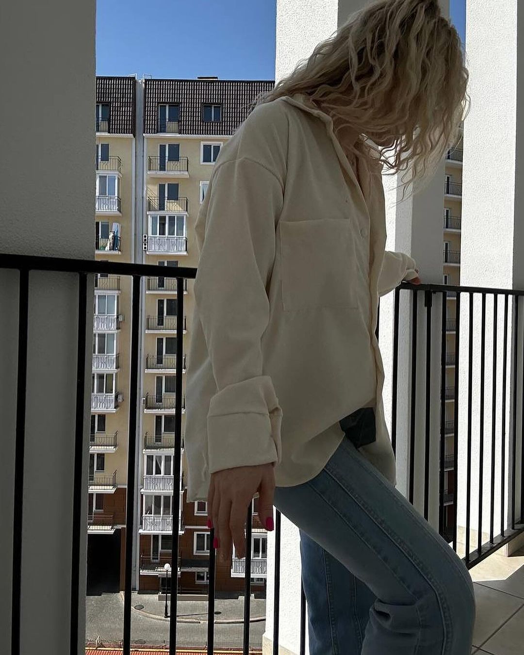 Oversized Button Down Shirt Long Sleeve Collared Pocket Top