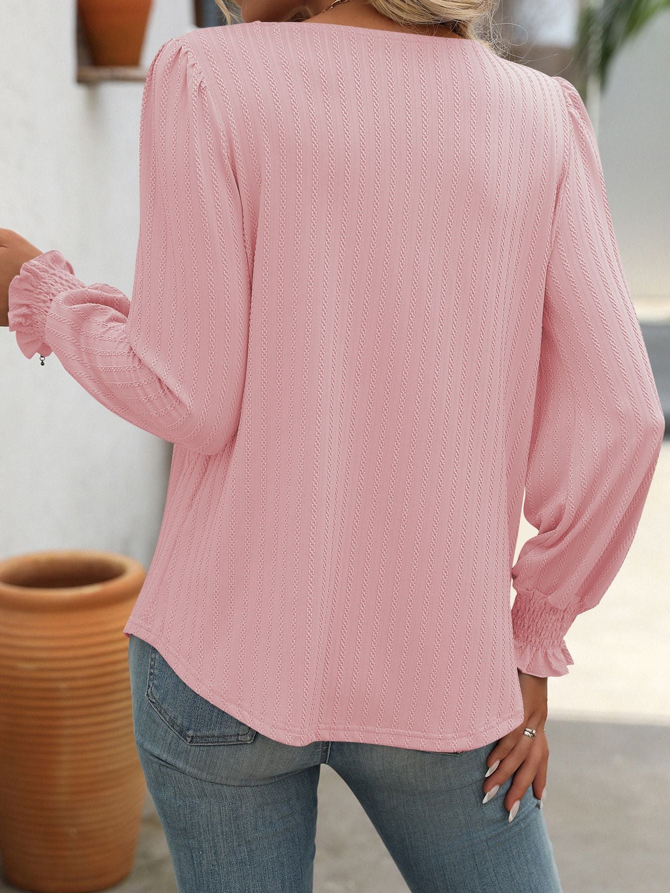 Square Neck Long Sleeve T-Shirt for Women