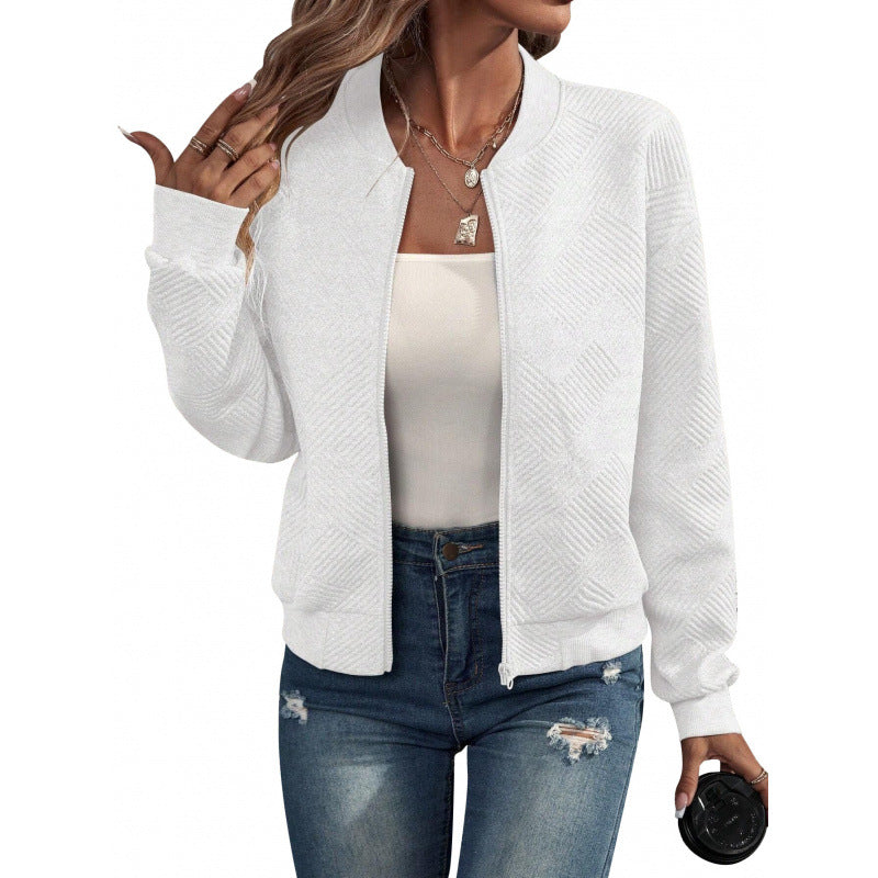 Women's Casual Quilted Zip Up Bomber Jacket