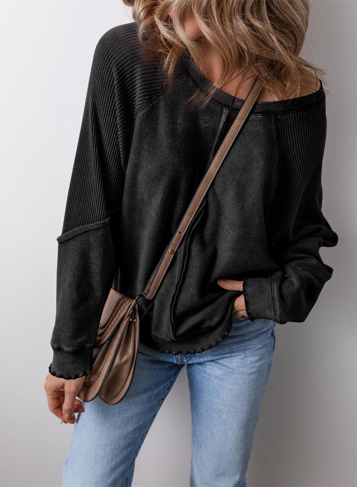 Oversized Crew Neck Long Sleeve Pullover Sweater