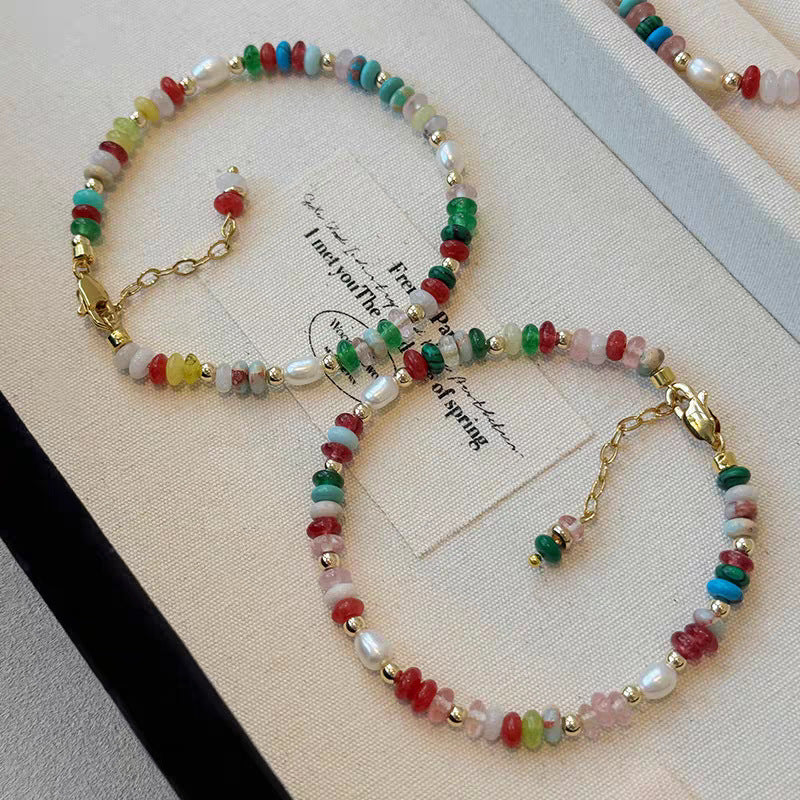 Multicolor Beaded Freshwater Pearl Necklace