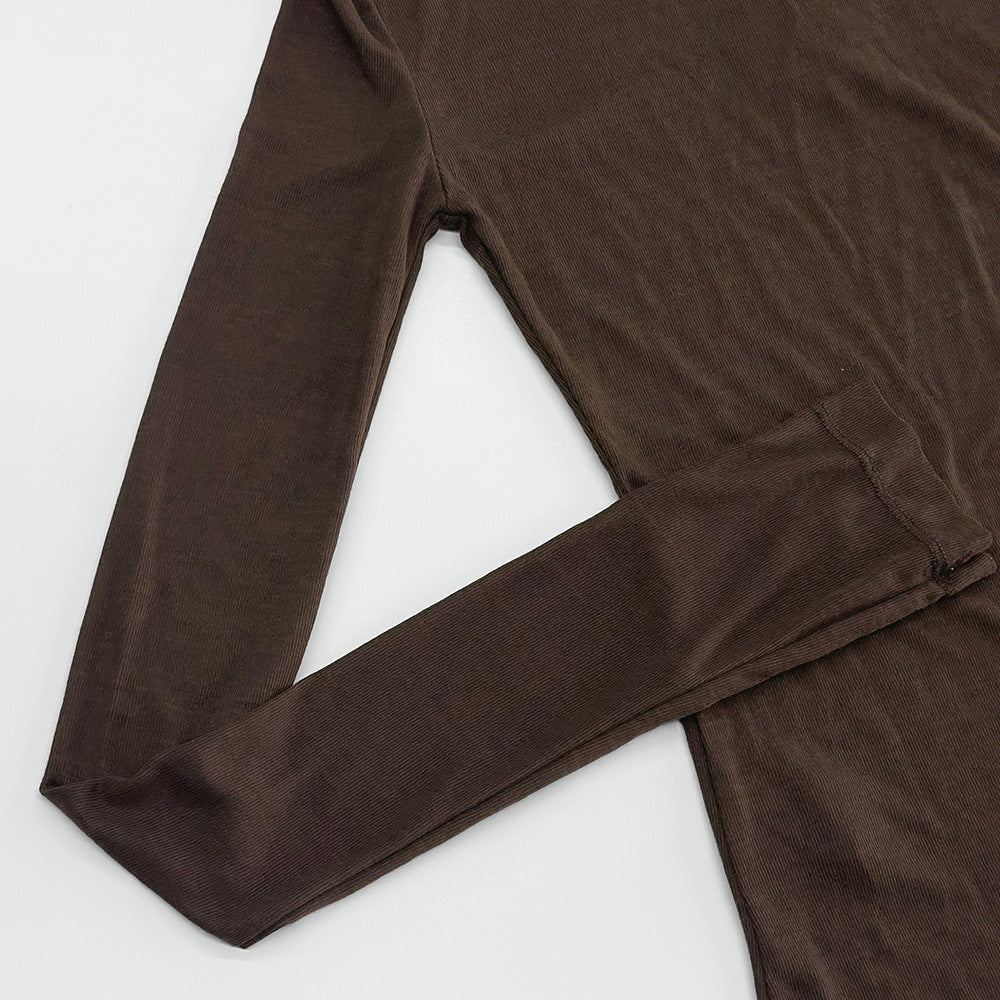 Women's Fitted Sheer Long Sleeve Layering Top