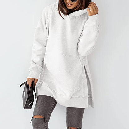 Women's Oversized Fleece Hoodie Tunic Pocket Pullover