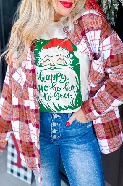 Plaid Shacket Button Down Oversized Shirt Jacket