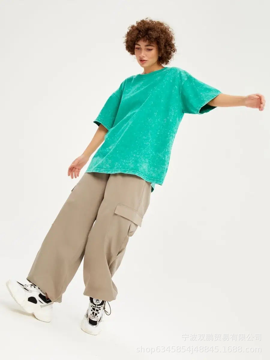Women's Oversized Vintage Washed Cotton T-Shirt