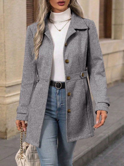 Women's Tailored Single Breasted Lapel Midi Winter Coat