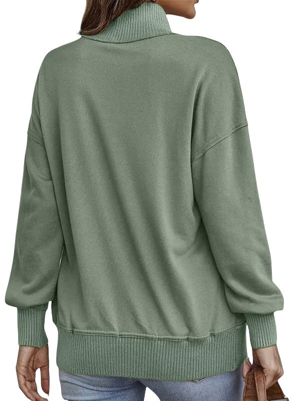 Women's Oversized Button Sweatshirt with Pocket