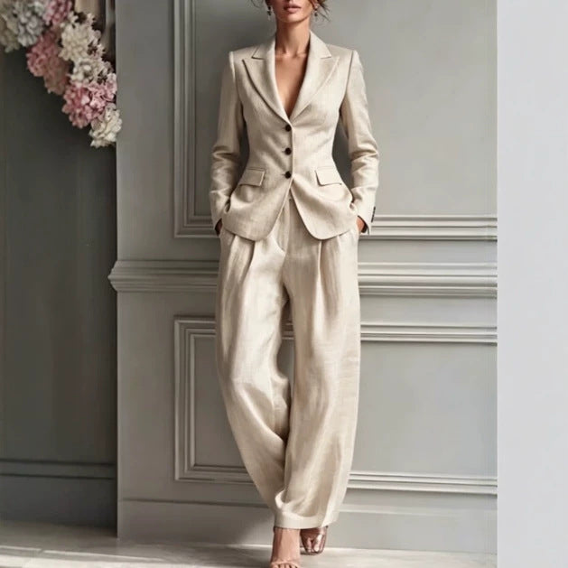Women's Blazer Pants Suit Set Two Piece Workwear