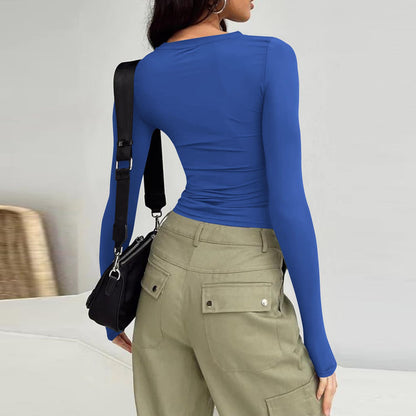 Women's Soft Fitted Long Sleeve Crew Neck Basic Tee