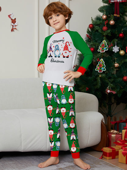 Santa Hat Alphabet Parent-child Printed Christmas Pajamas