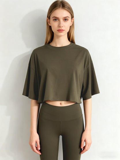 Summer Crop Cotton Tee Women’s Short Sleeve Street Style