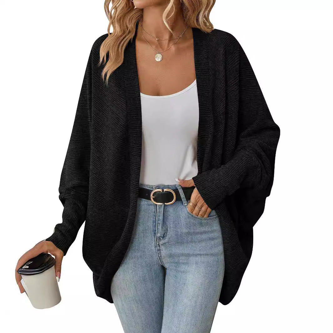 Bat Sleeve Cardigan Knitted Jacket Loose Fit