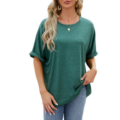 Loose Fit Crew Neck Short Sleeve Casual Basic Tee